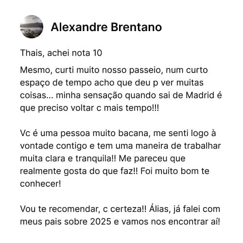 Feedback cliente Thaís depoimentos